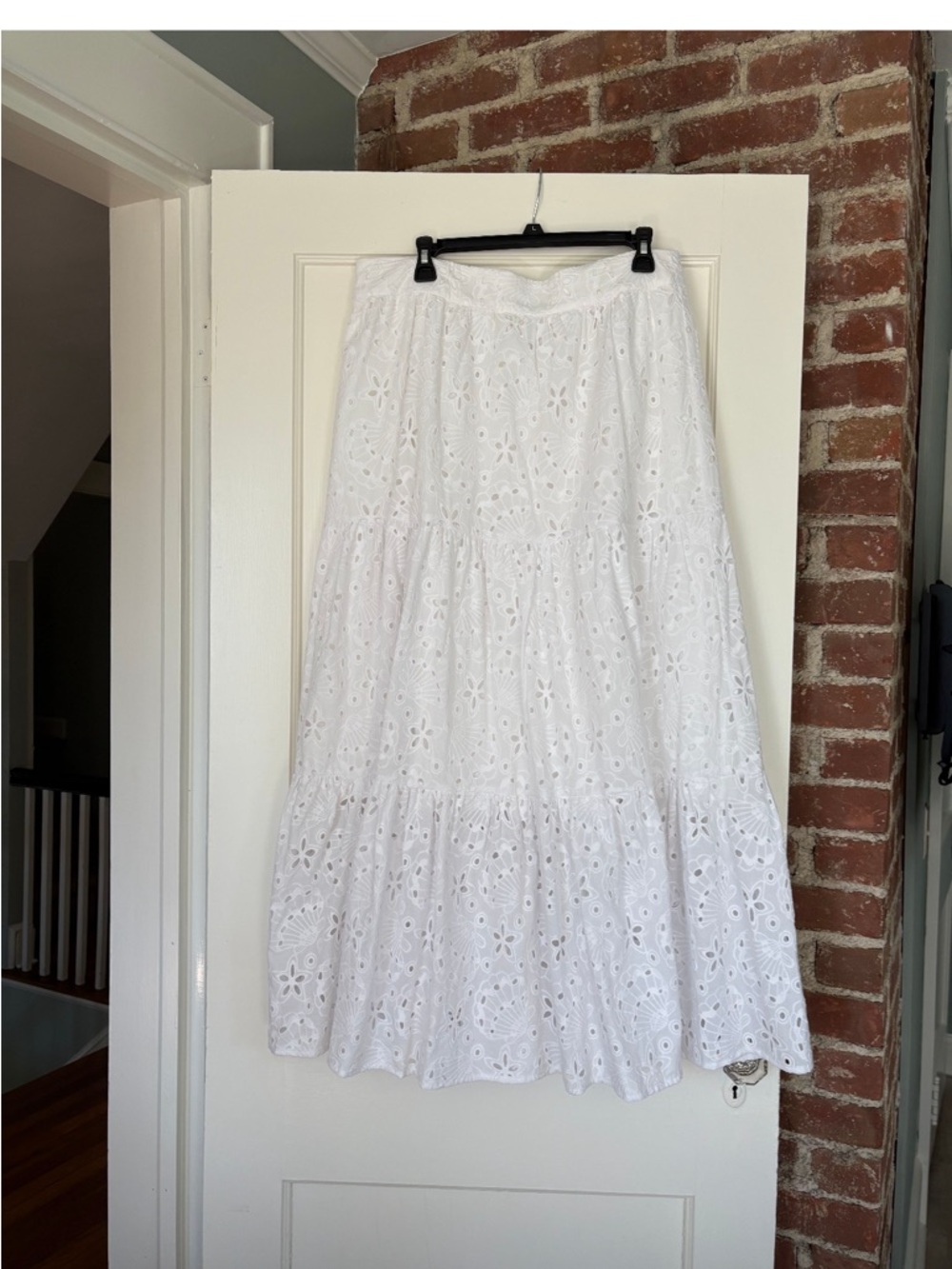 Lilly Pulitzer White Eyelet Tiered Maxi Skirt